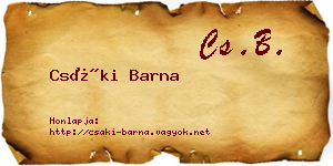 Csáki Barna névjegykártya